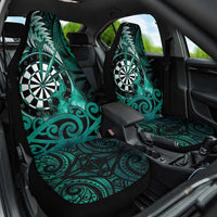 New Zealand Darts Car Seat Cover Maori Koru Dartboard Turquoise Flame LT05 One Size Turquoise - Polynesian Pride