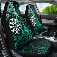 New Zealand Darts Car Seat Cover Maori Koru Dartboard Turquoise Flame LT05 - Polynesian Pride