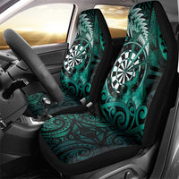 New Zealand Darts Car Seat Cover Maori Koru Dartboard Turquoise Flame LT05 - Polynesian Pride