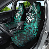 New Zealand Darts Car Seat Cover Maori Koru Dartboard Turquoise Flame LT05 - Polynesian Pride