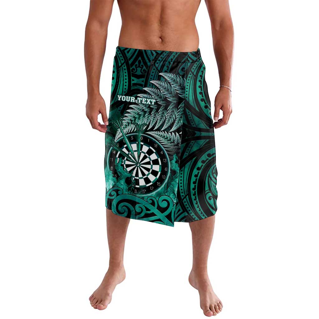 Personalised New Zealand Darts Lavalava Maori Koru Dartboard Turquoise Flame