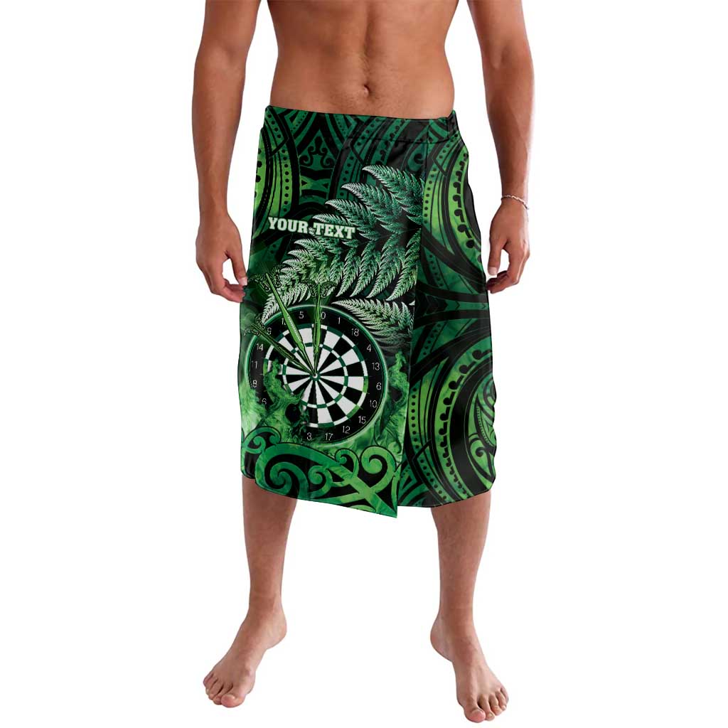 Personalised New Zealand Darts Lavalava Maori Koru Dartboard Green Flame