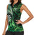 Personalised New Zealand Darts Women Sleeveless Polo Shirt Maori Koru Dartboard Green Flame
