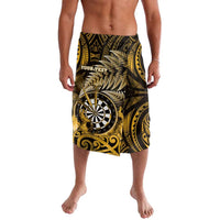 Personalised New Zealand Darts Lavalava Maori Koru Dartboard Gold Flame