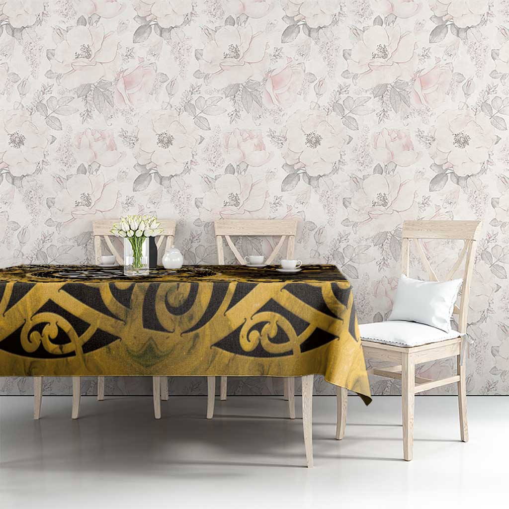 New Zealand Darts Tablecloth Maori Koru Dartboard Gold Flame