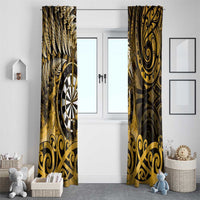 New Zealand Darts Window Curtain Maori Koru Dartboard Gold Flame LT05 - Polynesian Pride