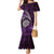 Personalised New Zealand Darts Mermaid Dress Maori Koru Dartboard Purple Flame