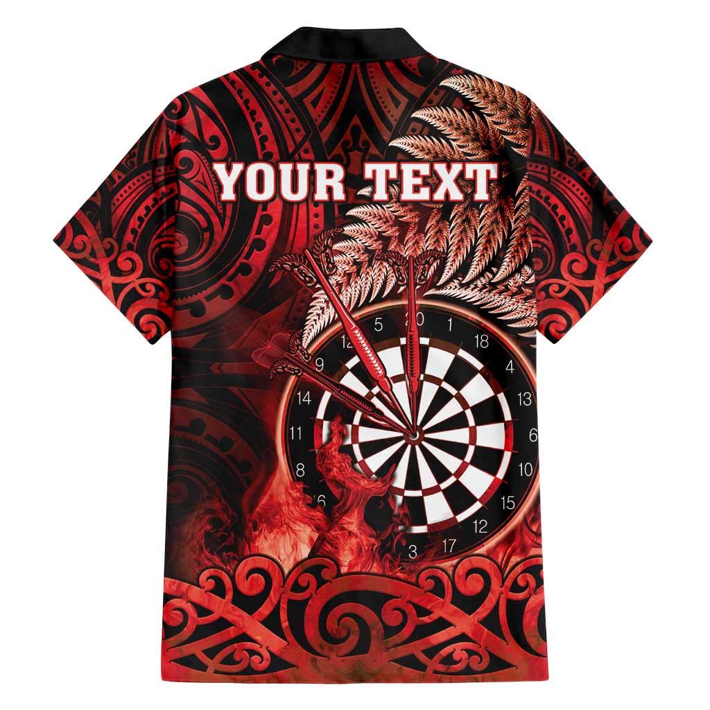 Personalised New Zealand Darts Family Matching Tank Maxi Dress and Hawaiian Shirt Maori Koru Dartboard Red Flame LT05 - Polynesian Pride
