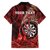 Personalised New Zealand Darts Family Matching Tank Maxi Dress and Hawaiian Shirt Maori Koru Dartboard Red Flame LT05 - Polynesian Pride
