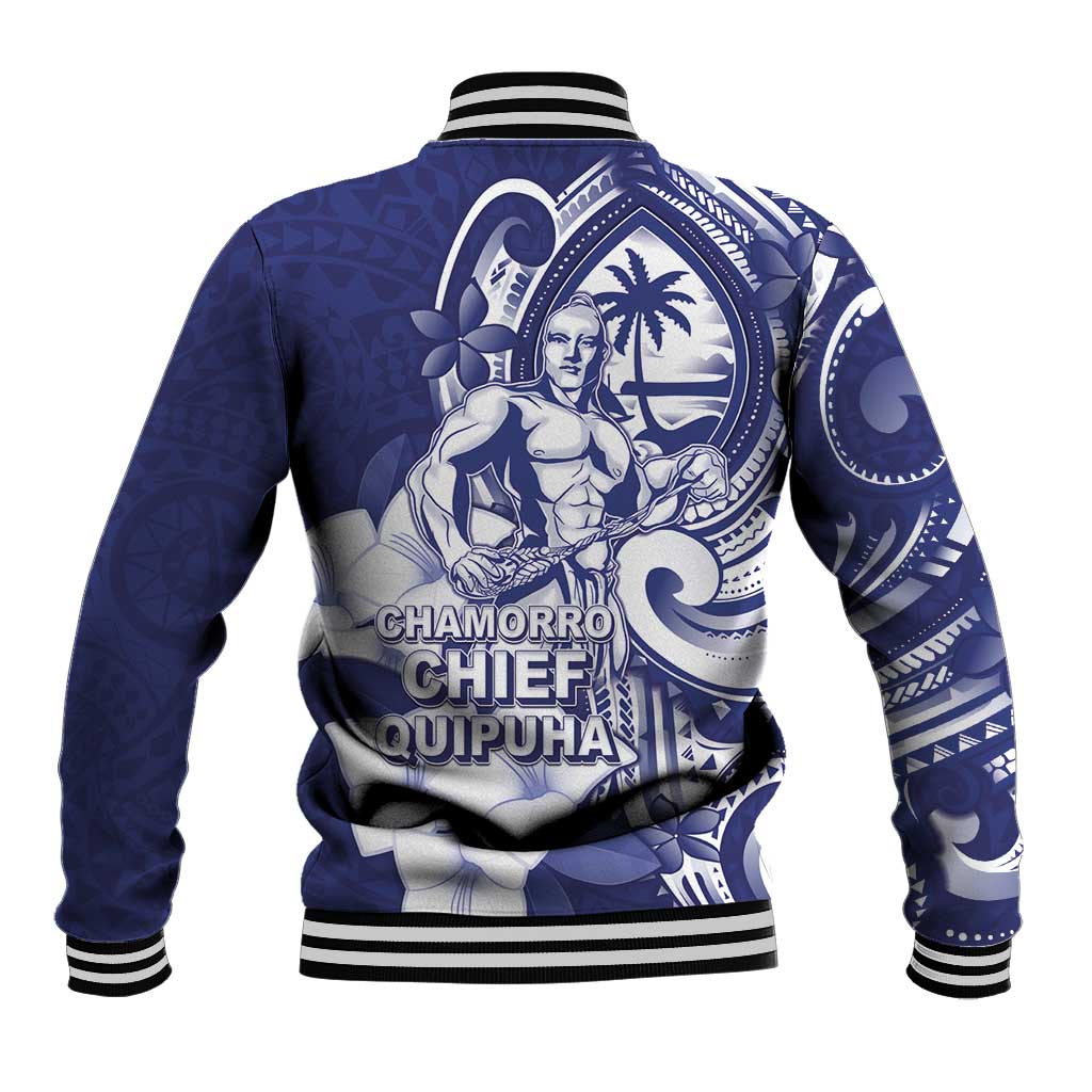 Guam Chief Quipuha Baseball Jacket Polynesian Pattern With Guasali Flowers
