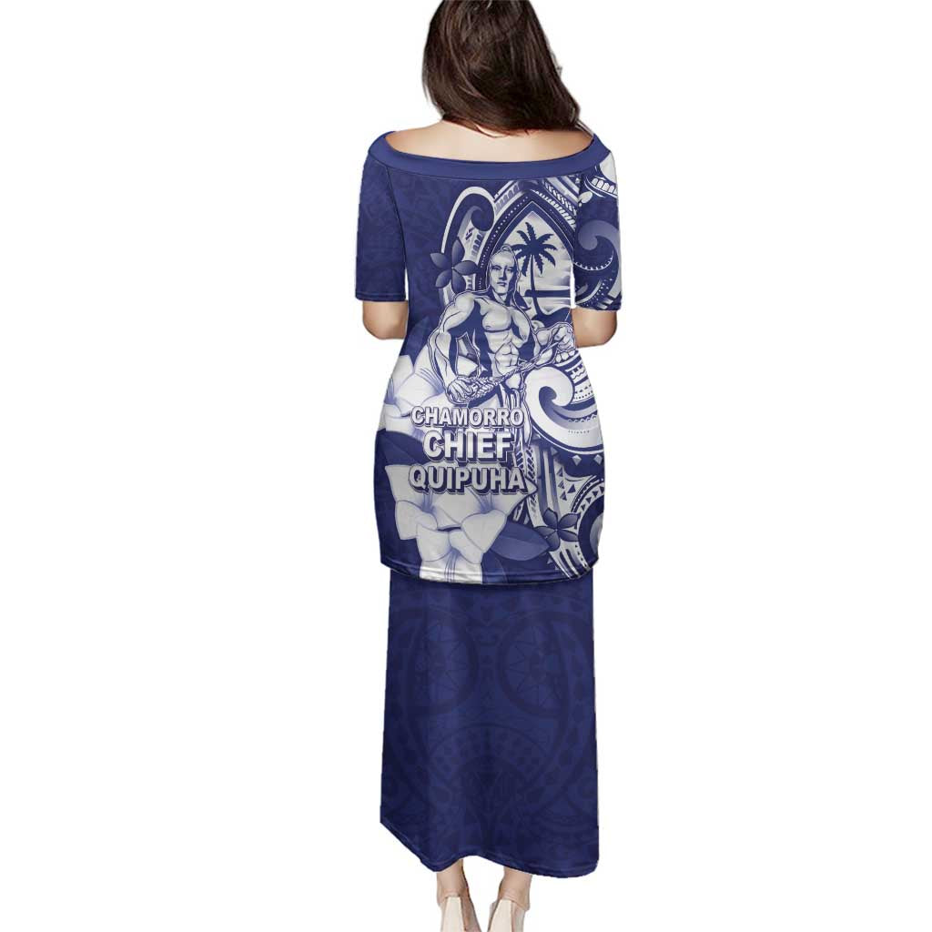 Guam Chief Quipuha Family Matching Puletasi and Hawaiian Shirt Polynesian Pattern With Guasali Flowers