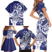 Guam Chief Quipuha Family Matching Short Sleeve Bodycon Dress and Hawaiian Shirt Polynesian Pattern With Guasali Flowers LT05 - Polynesian Pride