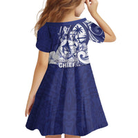 Guam Chief Quipuha Kid Short Sleeve Dress Polynesian Pattern With Guasali Flowers