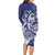 Guam Chief Quipuha Long Sleeve Bodycon Dress Polynesian Pattern With Guasali Flowers