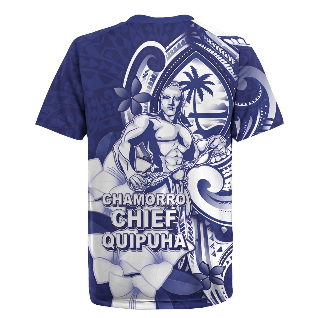 Guam Chief Quipuha Rugby Jersey Polynesian Pattern With Guasali Flowers