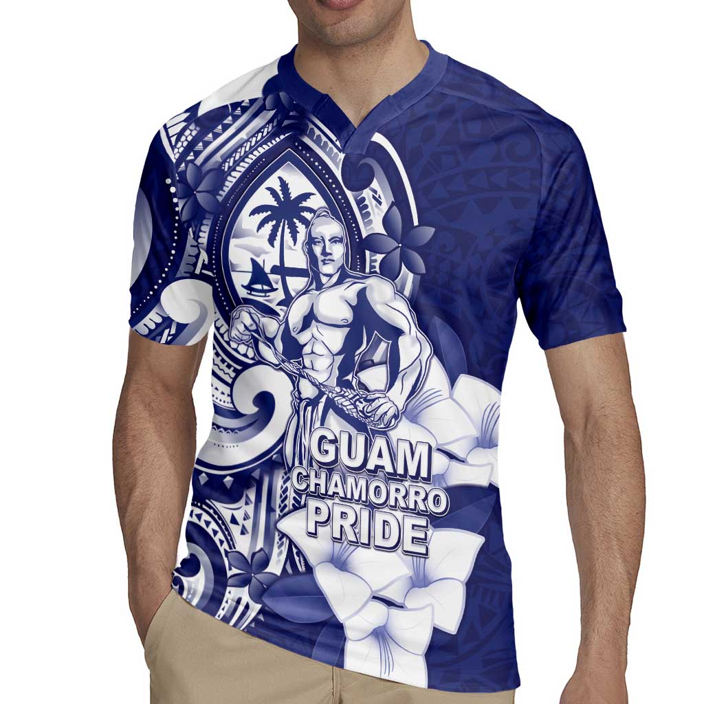 Guam Chief Quipuha Rugby Jersey Polynesian Pattern With Guasali Flowers