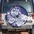 Guam Chief Quipuha Spare Tire Cover Polynesian Pattern With Guasali Flowers