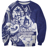 Guam Chief Quipuha Sweatshirt Polynesian Pattern With Guasali Flowers
