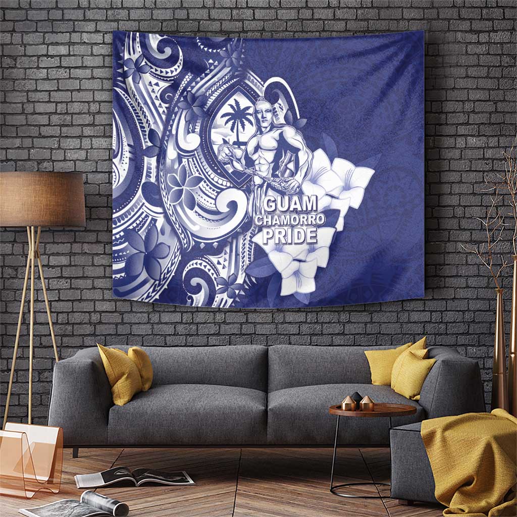 Guam Chief Quipuha Tapestry Polynesian Pattern With Guasali Flowers