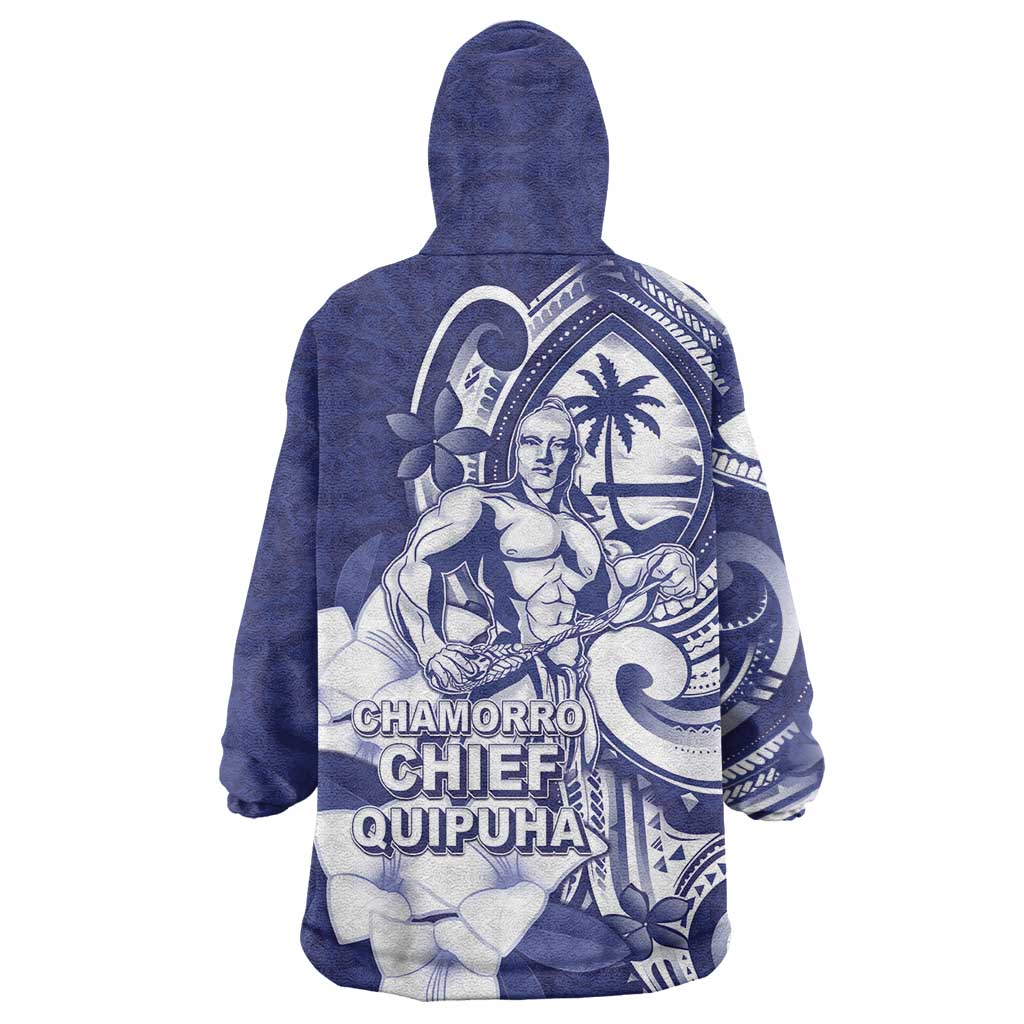 Guam Chief Quipuha Wearable Blanket Hoodie Polynesian Pattern With Guasali Flowers