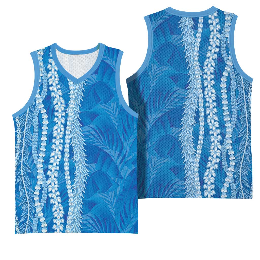 Hawaii Prince Kuhio Basketball Jersey Blue Hawaiian Lau Maia With Leis