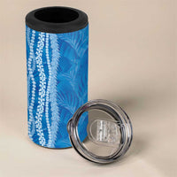 Hawaii Prince Kuhio 4 in 1 Can Cooler Tumbler Blue Hawaiian Lau Maia With Leis