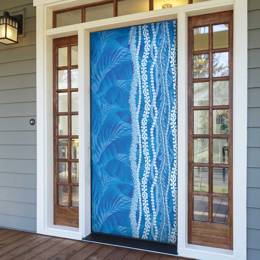 Hawaii Prince Kuhio Door Cover Blue Hawaiian Lau Maia With Leis