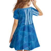 Hawaii Prince Kuhio Family Matching Off Shoulder Short Dress and Hawaiian Shirt Blue Hawaiian Lau Maia With Leis LT05 - Polynesian Pride