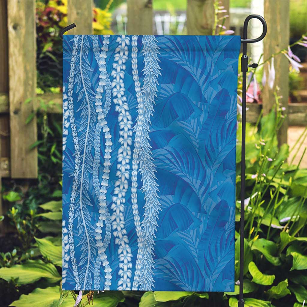 Hawaii Prince Kuhio Garden Flag Blue Hawaiian Lau Maia With Leis