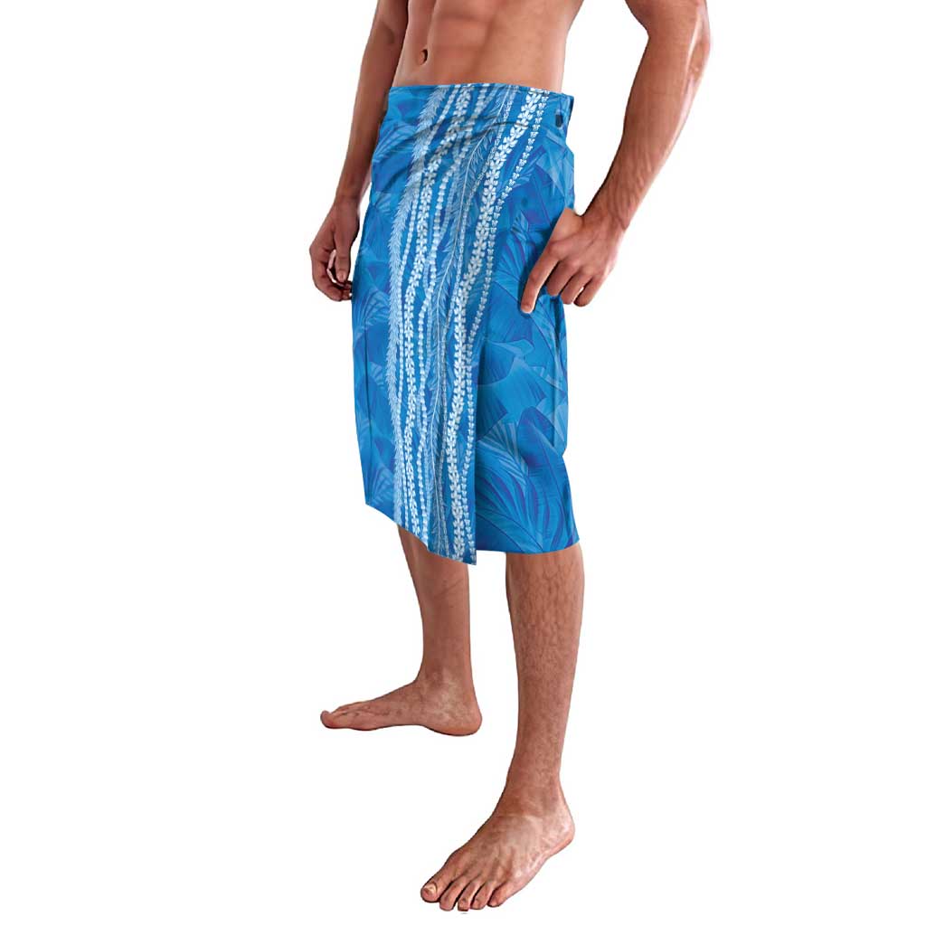 Hawaii Prince Kuhio Lavalava Blue Hawaiian Lau Maia With Leis