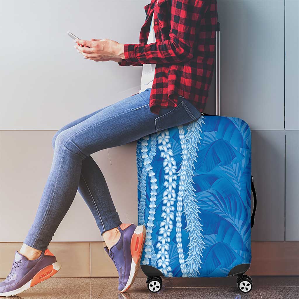 Hawaii Prince Kuhio Luggage Cover Blue Hawaiian Lau Maia With Leis