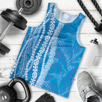 Hawaii Prince Kuhio Men Tank Top Blue Hawaiian Lau Maia With Leis