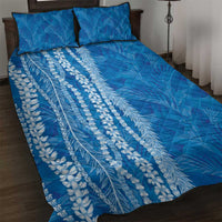 Hawaii Prince Kuhio Quilt Bed Set Blue Hawaiian Lau Maia With Leis