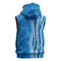 Hawaii Prince Kuhio Sleeveless Hoodie Blue Hawaiian Lau Maia With Leis