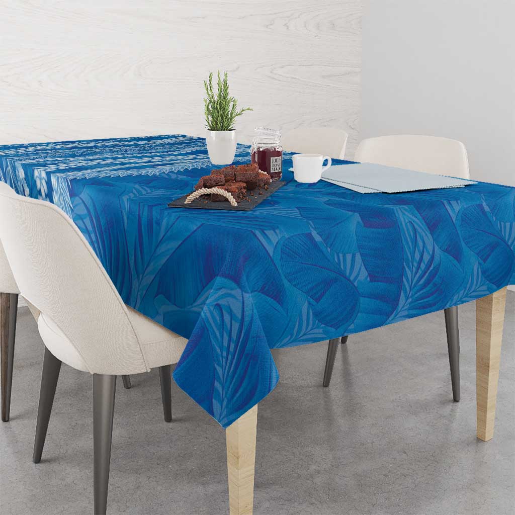 Hawaii Prince Kuhio Tablecloth Blue Hawaiian Lau Maia With Leis