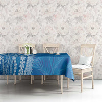 Hawaii Prince Kuhio Tablecloth Blue Hawaiian Lau Maia With Leis