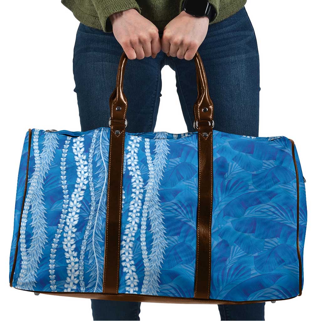 Hawaii Prince Kuhio Travel Bag Blue Hawaiian Lau Maia With Leis