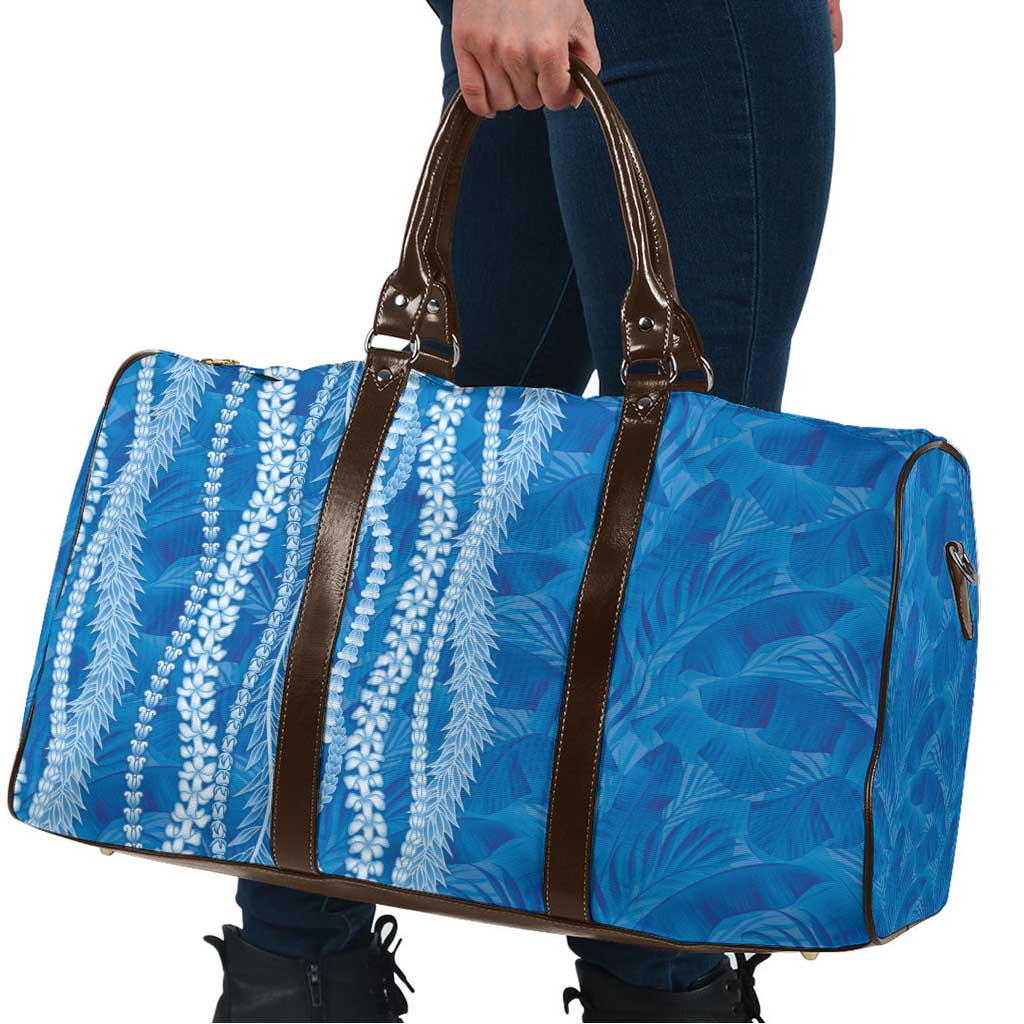 Hawaii Prince Kuhio Travel Bag Blue Hawaiian Lau Maia With Leis