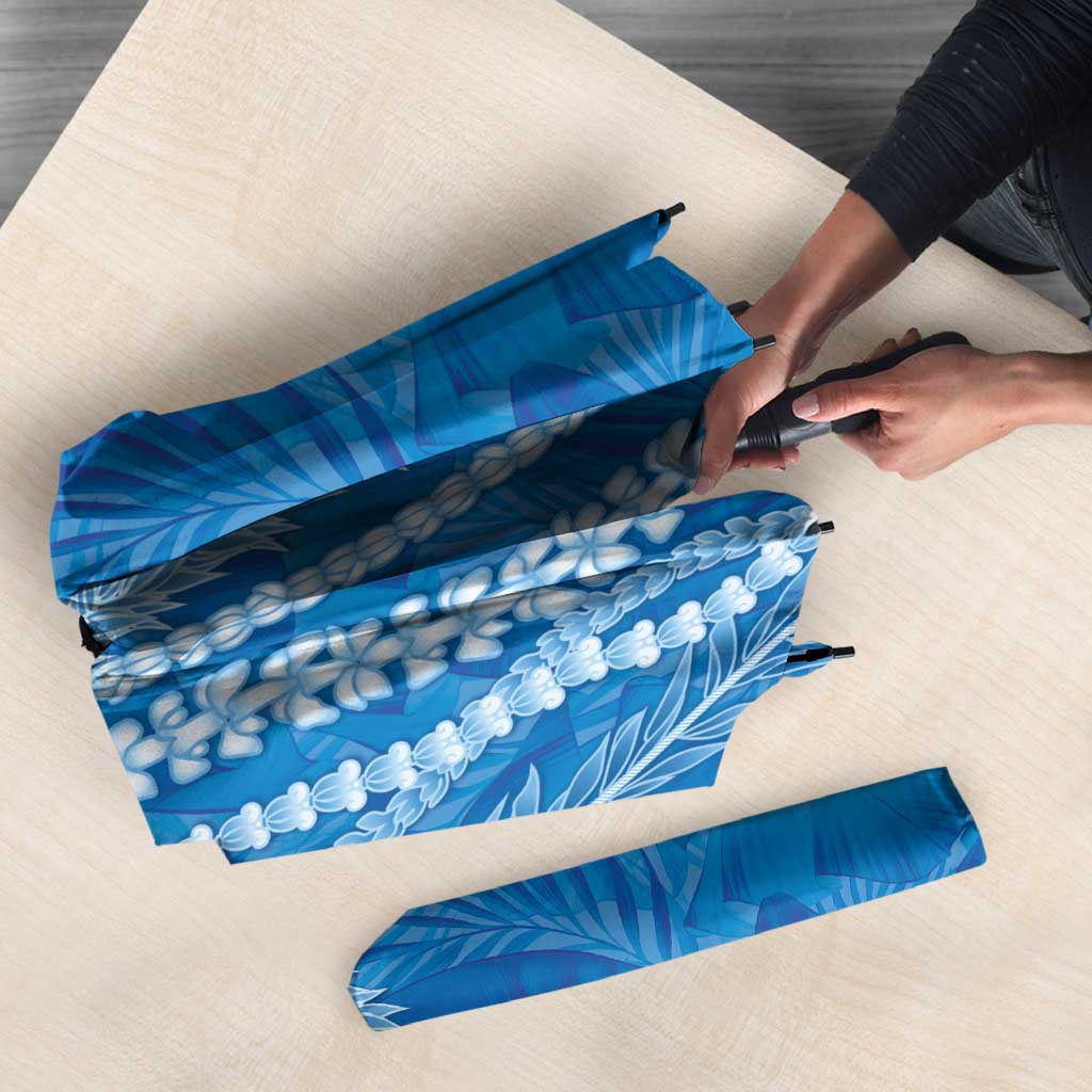 Hawaii Prince Kuhio Umbrella Blue Hawaiian Lau Maia With Leis