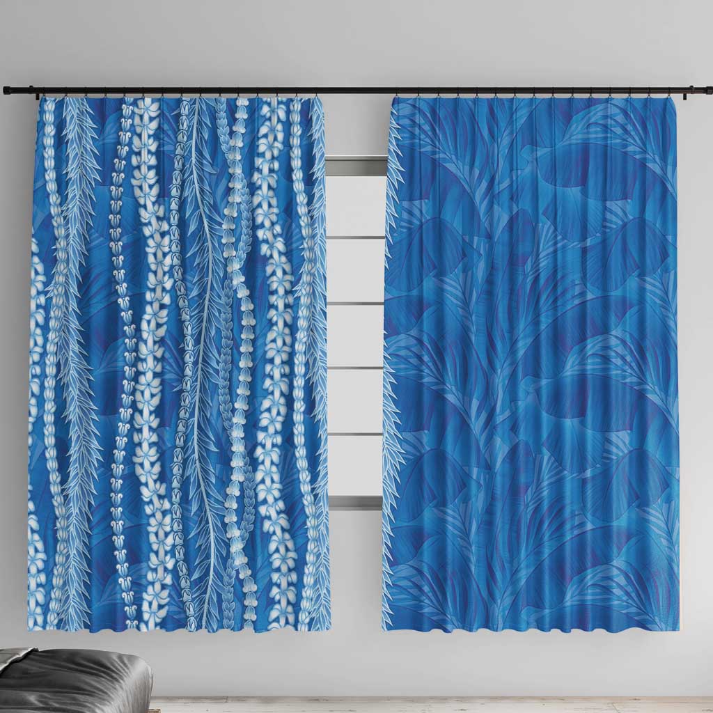 Hawaii Prince Kuhio Window Curtain Blue Hawaiian Lau Maia With Leis