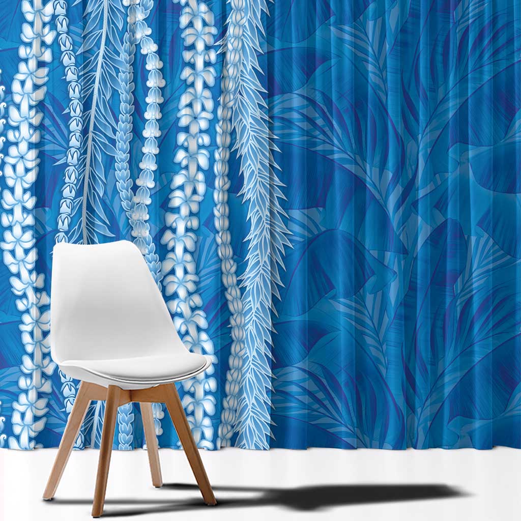 Hawaii Prince Kuhio Window Curtain Blue Hawaiian Lau Maia With Leis