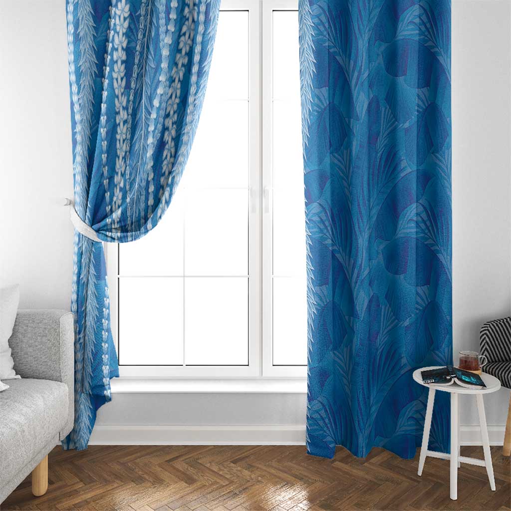 Hawaii Prince Kuhio Window Curtain Blue Hawaiian Lau Maia With Leis