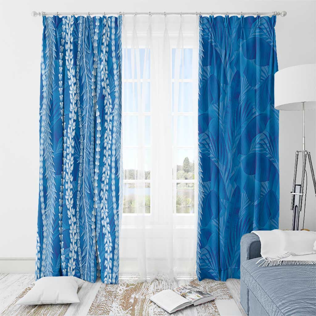 Hawaii Prince Kuhio Window Curtain Blue Hawaiian Lau Maia With Leis
