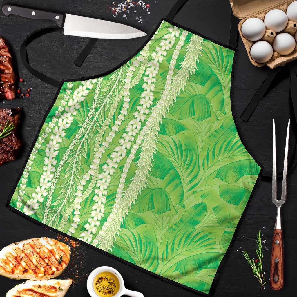 Hawaii Prince Kuhio Apron Lime Green Hawaiian Lau Maia With Leis