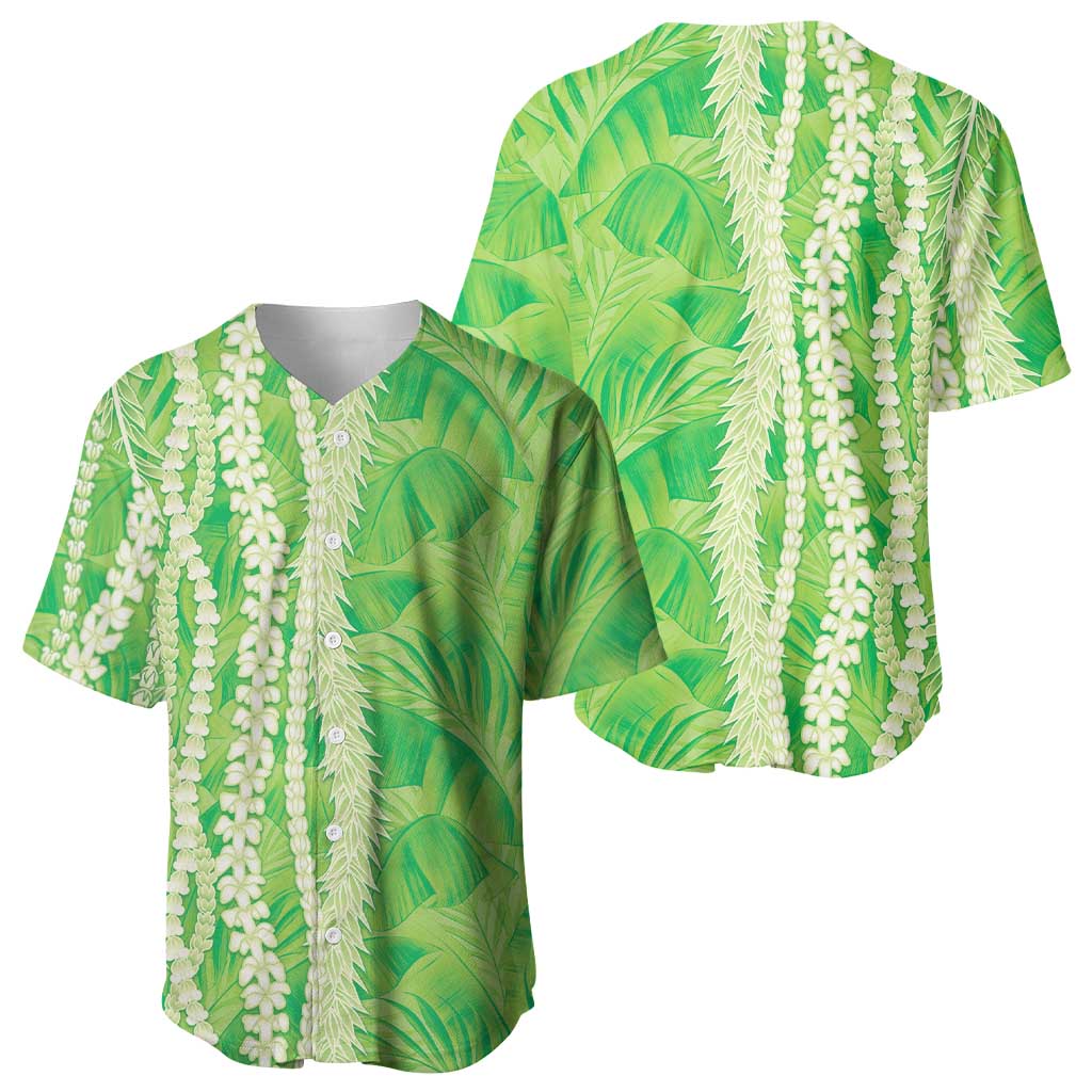 Hawaii Prince Kuhio Baseball Jersey Lime Green Hawaiian Lau Maia With Leis