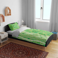 Hawaii Prince Kuhio Bedding Set Lime Green Hawaiian Lau Maia With Leis