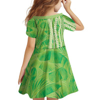 Hawaii Prince Kuhio Family Matching Summer Maxi Dress and Hawaiian Shirt Lime Green Hawaiian Lau Maia With Leis LT05 - Polynesian Pride