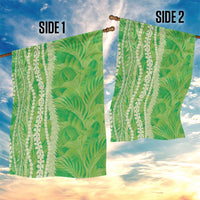 Hawaii Prince Kuhio Garden Flag Lime Green Hawaiian Lau Maia With Leis