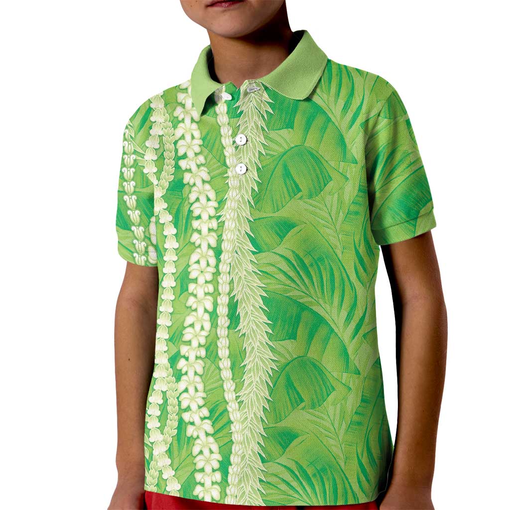 Hawaii Prince Kuhio Kid Polo Shirt Lime Green Hawaiian Lau Maia With Leis