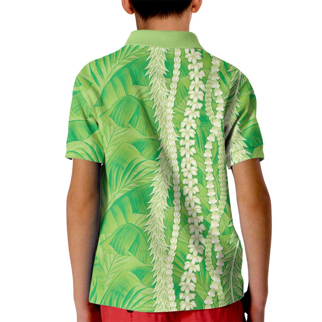Hawaii Prince Kuhio Kid Polo Shirt Lime Green Hawaiian Lau Maia With Leis